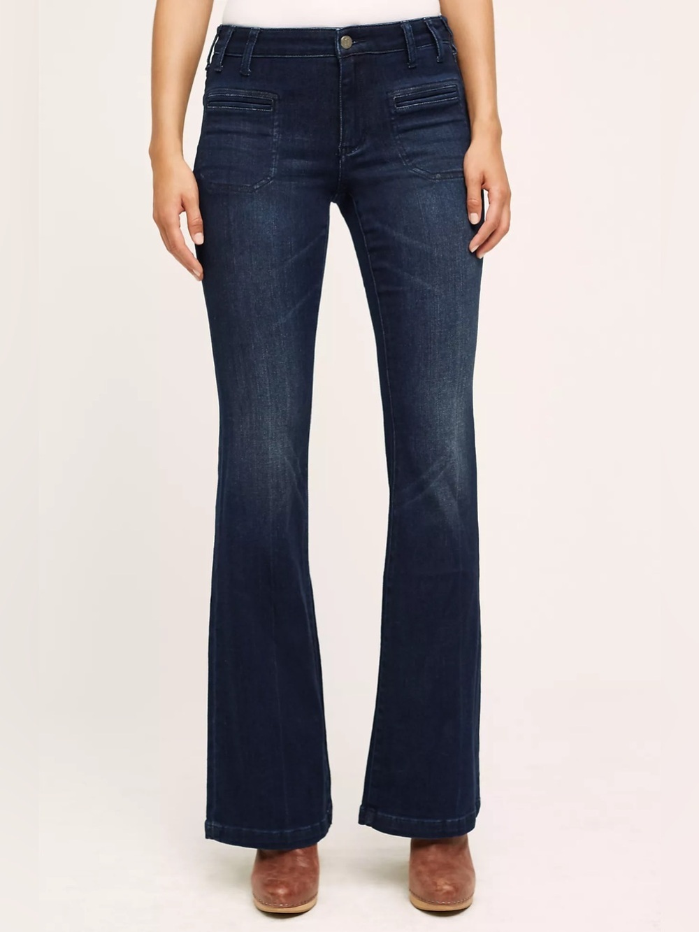 Anthropologie Pilcro Script High-Rise Flare Jeans stretch boho festival sz 26